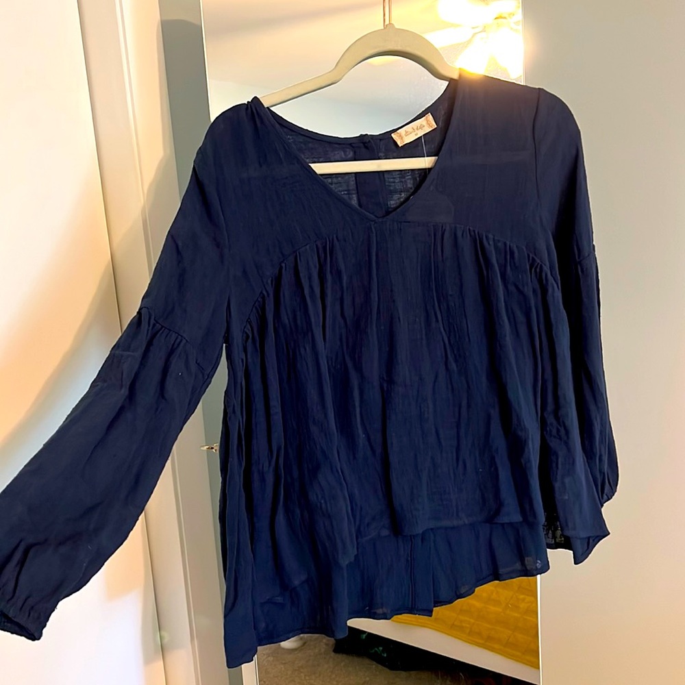 Altar’d State, Blue Long Sleeved Blouse, Button Down in the back, M